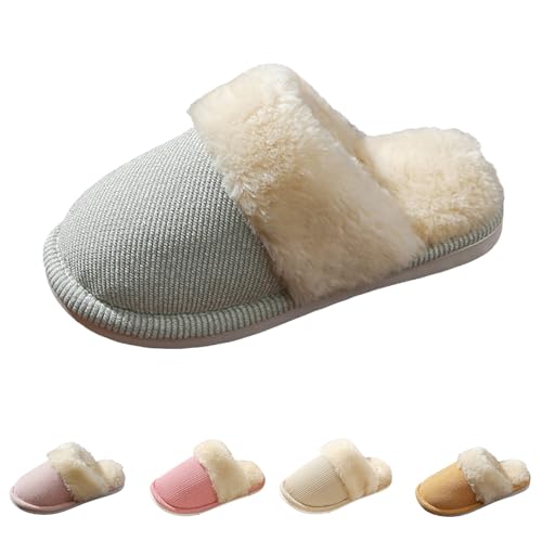 FGUUTYM Hausschuhe Winter Warme, Damen Plüsch Pantoffeln Herren Flauschige Filzpantoffeln Weiche Flache rutschfest Pantoffeln Flauschige Memory Foam Pantoletten Hauspantoffeln Unisex Gr.36-45 von FGUUTYM
