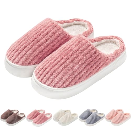 FGUUTYM Hausschuhe für Damen Plüsch Winter Warme 36-44 Weiche Filzpantoffeln Mit Memory Foam Weich Fleecegefüttert Hauspantoffeln Slipper Flacher Pantoffeln Elegante Bequeme Hausschlappen von FGUUTYM
