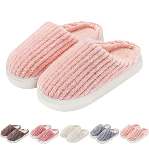 FGUUTYM Hausschuhe für Damen Plüsch Winter Warme 36-44 Weiche Filzpantoffeln Mit Memory Foam Weich Fleecegefüttert Hauspantoffeln Slipper Flacher Pantoffeln Elegante Bequeme Hausschlappen von FGUUTYM