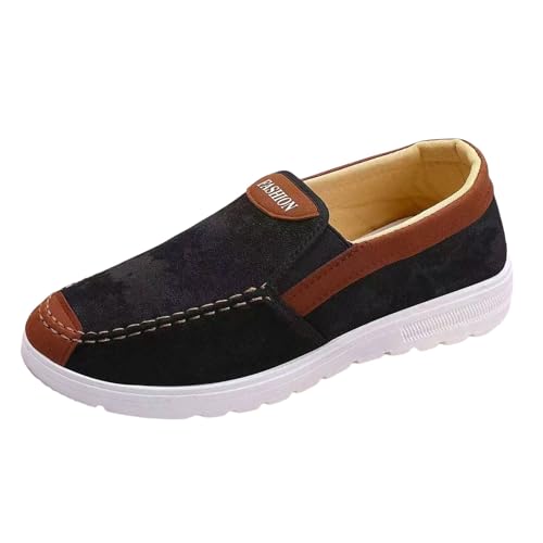 FGUUTYM Herren Mokassins EU38-48, Klassische Slipper Flache Lederschuhe Slip On Loafer Atmungsaktiv Leichte Weiche Sohle Schuhe Halbschuhe Business-Schuhe Bootsschuhe Freizeitschuhe Fahrenschuhe von FGUUTYM