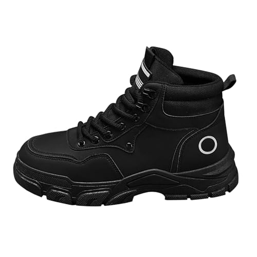 FGUUTYM Herren Stiefeletten Extra Weit Halbhoch Stiefel Boots Anzugschuhe Herrenschuhe Lederschuhe Dicke Boden Komfort Slip Barfußschuhe Wanderstiefer Freizeitschuhe Verschleißfest Arbeitsschuhe von FGUUTYM