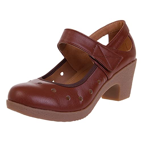 FGUUTYM High Heels Damen Sandalen Pumps Hohe Schuhe Vorne Geschlossen Tanzschuhe Sommer Absatzschuhe Blockabsatz Sandaletten Spangenpumps Brautschuhe Stöckelschuhe Hochzeitsschuhe von FGUUTYM