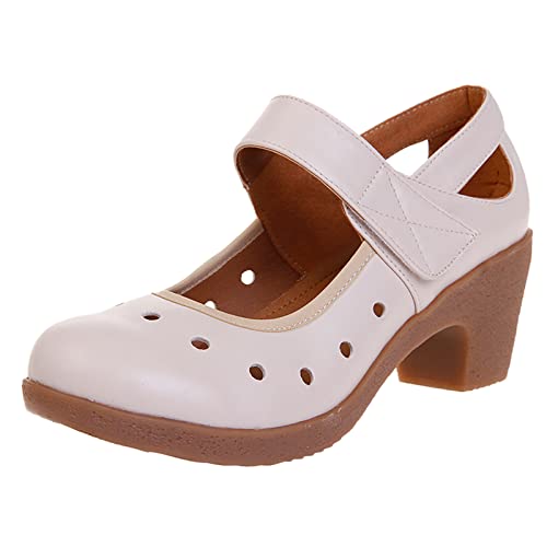 FGUUTYM High Heels Damen Sandalen Pumps Hohe Schuhe Vorne Geschlossen Tanzschuhe Sommer Absatzschuhe Blockabsatz Sandaletten Spangenpumps Brautschuhe Stöckelschuhe Hochzeitsschuhe von FGUUTYM