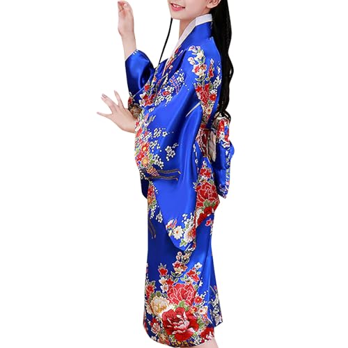 FGUUTYM Kimono Kinder Mädchen Japanish: Yukata Jahrgang Japanischer Stil Kleidung Traditionell Hochzeitskleidung Party Performance Kleid Abendkleider Langarm Druckt Kimono Yukata Ballkleid von FGUUTYM