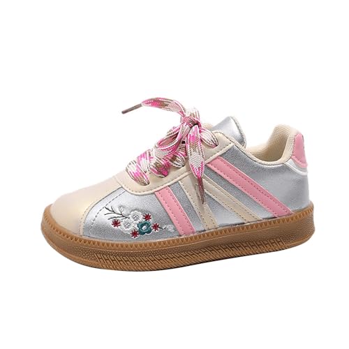 FGUUTYM Kinder Lauflernschuhe 26 Sneaker Für Mädchen Junge Kinderschuhe Mit Schnürung 36 Atmungsaktiv rutschfeste Outdoor Walkingschuhe Flacher rutschfest Sportschuhe Hallenschuhe Freizeitschuhe von FGUUTYM