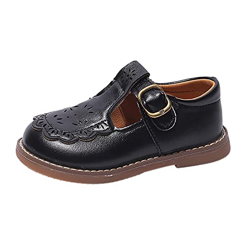 FGUUTYM Kinderschuhe Mädchen 25: Einzelne Schuhe Flats Schuhe Hollow Out Atmungsaktive Lederschuhe Schulschuhe Slip-on Mary Jane Halbschuhe Frühling und Sommer Kleid Schuhe Abendschuhe von FGUUTYM