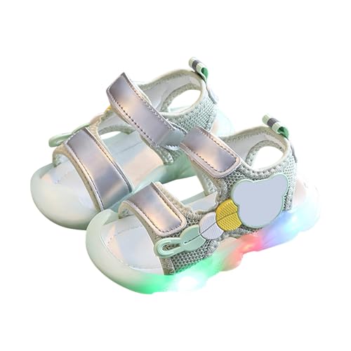 FGUUTYM Kinderschuhe mit Leuchtschuhen LED-Leucht-Sportschuhe Freizeitschuhe Atmungsaktive Baby-Kinderschuhe Sandalen Geschlossen Junge 22 (Green, 18) von FGUUTYM