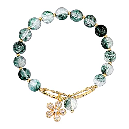 FGUUTYM Kirschgrün Armband Damen Design Einfache und erfolgreiche Karriere Transfer Perlen Kristall Hand Perlenarmband Armbänder Damen Lederarmband (A, One Size) von FGUUTYM