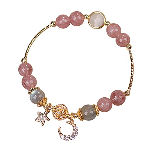 FGUUTYM Kirschgrün Armband Damen Design Einfache und erfolgreiche Karriere Transfer Perlen Kristall Hand Perlenarmband Armbänder Damen Lederarmband (C, One Size) von FGUUTYM