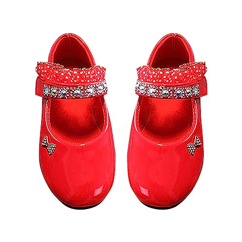 FGUUTYM Kleinkind Baby Mädchen Schuhe Kristall Prinzessin Schuhe Feste Freizeitschuhe Prinzessin Schuhe Warme Schuhe Damen (RD2, 32 Big Kids) von FGUUTYM