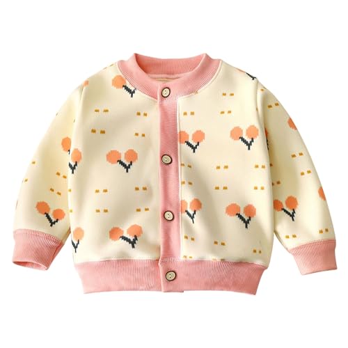 FGUUTYM Kleinkind Kinder Baby Outwear Langarm Rundhals Einfarbig Jacke Reißverschluss Kapuze Winddicht Langarm Mäntel Für Mädchen Oder Arbeitsjacke Kinder (Pink, 3-4 Years) von FGUUTYM