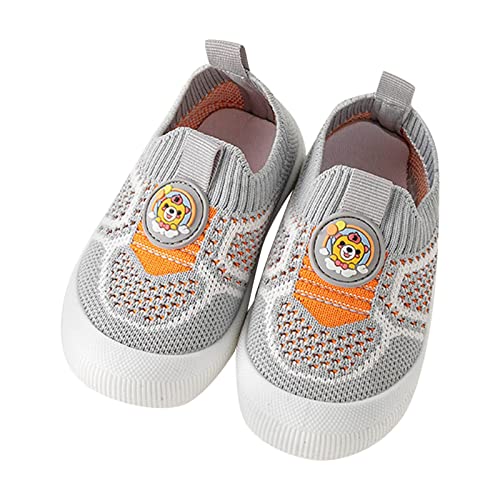 FGUUTYM Kleinkind Mädchen Turnschuhe Boardschuhe Mesh Oberfläche Atmungsaktive Schuhe Leichte Wanderschuhe mit weichen Sohlen Baby Sneaker 22 (Grey, 22.5 Toddler) von FGUUTYM