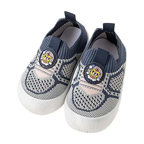 FGUUTYM Kleinkind Mädchen Turnschuhe Boardschuhe Mesh Oberfläche Atmungsaktive Schuhe Leichte Wanderschuhe mit weichen Sohlen Baby Sneaker 22 (Navy, 22.5 Toddler) von FGUUTYM