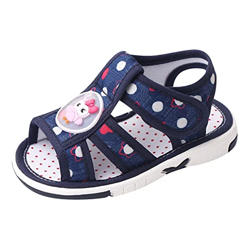 FGUUTYM Kleinkind Schuhe Mädchen Sandalen flacher rutschfest OpenToe atmungsaktiv weich bequem Huhn Blumen Schuhe Einlagen Geeignet (Blue, 22.5 Toddler) von FGUUTYM