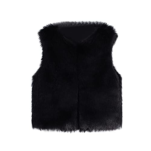 FGUUTYM Kunstpelz Fellweste Kinder Mädchen - Kinderweste Fellweste Warm Winter Pufferweste Faux Pelz Mantel Ärmellose Weiche Winterjacke Outwear Winddicht Wintermantel Baumwollmantel von FGUUTYM