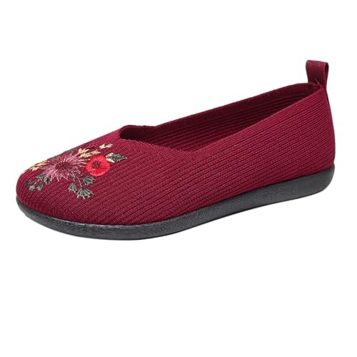 FGUUTYM Leinenschuhe Damen Halbschuhe Loafer Stoffschuhe Vermascht Atmungsaktive Walkingschuhe Canvas Stoffturnschuhe Sommer Flache Schuhe Bootsschuhe Breite Füße Bequeme Leichte Freizeitschuhe von FGUUTYM
