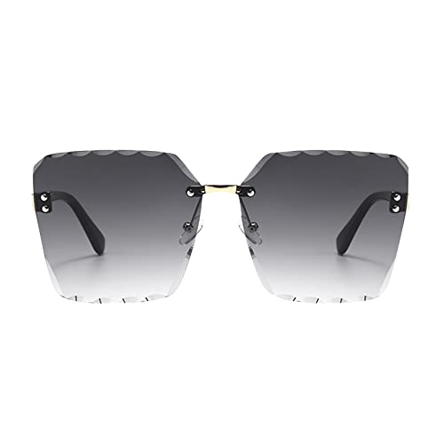 FGUUTYM Lesebrille Schmales Damen No Border Brille Sonnenbrillen Shades Ideal für Reisen, Einkaufen im Freien Racing Drohne Brille (Grey, One Size) von FGUUTYM