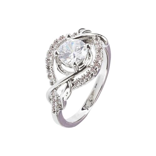 FGUUTYM Luxuriöser Simulation Moissanite Ring 925 Sterling Silber Inlay Perfekter Hochzeits-/Verlobungsring Modischer Damenschmuck Der Ringe Ring (A, 8) von FGUUTYM