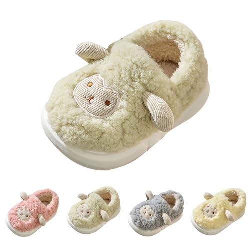 FGUUTYM Mädchen Hausschuhe Niedlich Cartoon Plüsch Fuzzy Pantoffeln Junge Winter Warme Hausschlappen Indoor Outdoor Weiche Fleece Gefütterte Filzpantoffeln Bequeme Lässige Memory Foam Slippers von FGUUTYM