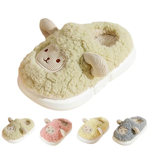 FGUUTYM Mädchen Hausschuhe Niedlich Cartoon Plüsch Fuzzy Pantoffeln Junge Winter Warme Hausschlappen Indoor Outdoor Weiche Fleece Gefütterte Filzpantoffeln Bequeme Lässige Memory Foam Slippers von FGUUTYM
