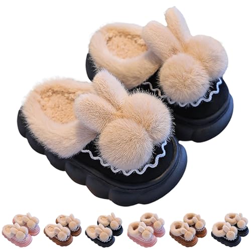 FGUUTYM Mädchen Hausschuhe Winter Warme Schuhe für Kinder Weiche Fleece Gefütterte Plüsch Pantoffeln Niedlich Design Filzpantoffeln Geschlossen Memory Foam Slide Rutschfest Bequem House Slippers von FGUUTYM