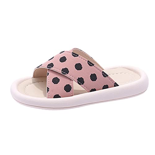 FGUUTYM Mädchen Sandalen Polka Dot Gummi Weichen Freizeitschuhe Offene spitze Außerhalb Tragen Hausschuhe Prinzessin Schuhe Hausschule Kinder (Pink, 28.5 Little Child) von FGUUTYM