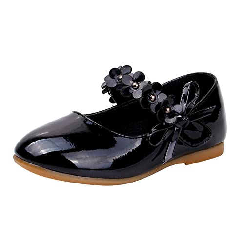 FGUUTYM Mädchenschuhe Lederschuhe Einzelschuhe Tanzschuhe Mädchen Performance Schuhe Sneaker Mädchen Und Damen (Black, 28.5 Little Child) von FGUUTYM