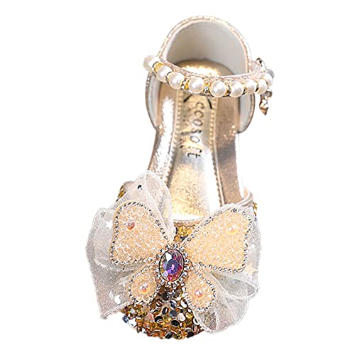 FGUUTYM Mary Jane Schuhe Prinzessin-Schuhe Ballettschuhe Mädchen Prinzessin Hochzeit Schulschuhe Glitzer Party Schuhe Elegante Prinzessin Hochzeit Schmetterling Strassstein Performance Kleid Schuhe von FGUUTYM