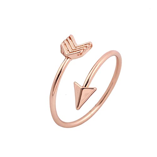 FGUUTYM Modischer Öffnungs-Schmuck-justierbares Paar-Kupfer-Ring-Geschenk-Pfeilspitzen-Ringe Ringe Dekoration (Rose Gold, One Size) von FGUUTYM