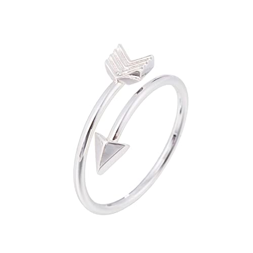 FGUUTYM Modischer Öffnungs-Schmuck-justierbares Paar-Kupfer-Ring-Geschenk-Pfeilspitzen-Ringe Ringe Dekoration (Silver, One Size) von FGUUTYM