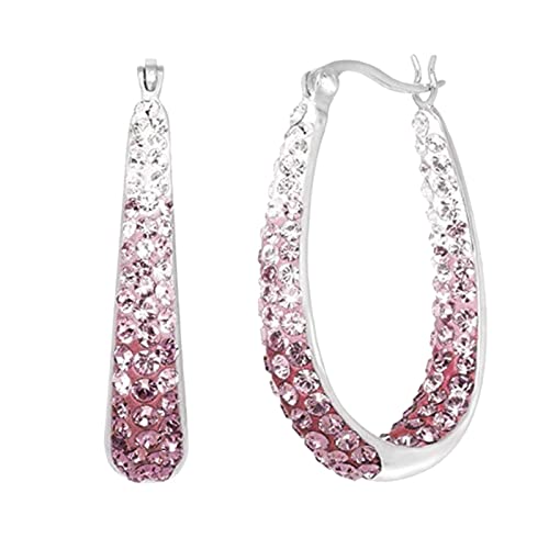 FGUUTYM Ohrringe 1 Paar Strass Dekorative Creolen Legierung Valentinstag Huggie Ohrringe Für Mädchen Legierung Rosa Verrückte von FGUUTYM