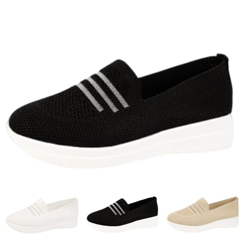 FGUUTYM Orthopädische Schuhe Laufschuhe Damen Air Sportschuhe Mit Weichem Fußbett Turnschuhe Running Sneaker Leicht Slip-On Joggingschuhe Mesh Atmungsaktive Walkingschuhe Mit Dämpfung Größe 36-43 von FGUUTYM