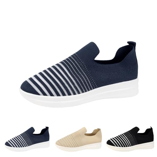 FGUUTYM Orthopädische Schuhe Laufschuhe Damen Air Sportschuhe Mit Weichem Fußbett Turnschuhe Running Sneaker Leicht Slip-On Joggingschuhe Mesh Atmungsaktive Walkingschuhe Mit Dämpfung Größe 36-43 von FGUUTYM