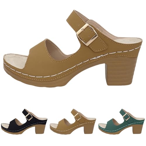 FGUUTYM Orthopedische Sandalen Mit Blockabsatz High Heel Hausschuhe Mid Heel Pantoletten Sandaletten Mit Fußbett Offener Zehenpartie Slip On Slipper Sommerschuhe Slides Für Frühling und Sommer FGUUTYM Orthopedische Sandalen Mit Blockabsatz High Heel Hausschuhe Mid Heel Pantoletten Sandaletten Mit Fußbett Offener Zehenpartie Slip On Slipper Sommerschuhe Slides Für Frühling und Sommer von FGUUTYM