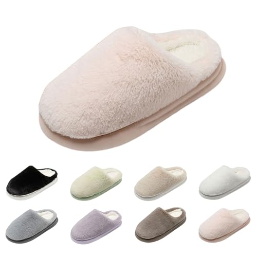 FGUUTYM Pantoffeln Damen Herren Winter Warme Hausschuhe Weiches Flauschiges Filzhausschuhe Plüsch Bequeme Slippers Rutschfeste Home Pantoletten Kuschelige Indoor-Schuhe Leichte Haus Latschen von FGUUTYM
