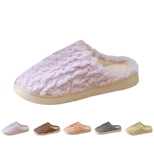 FGUUTYM Pantoffeln Damen Herren Winter Warme Hausschuhe Weiches Flauschiges Filzhausschuhe Plüsch Bequeme Slippers Rutschfeste Home Pantoletten Kuschelige Indoor-Schuhe Leichte Haus Latschen von FGUUTYM