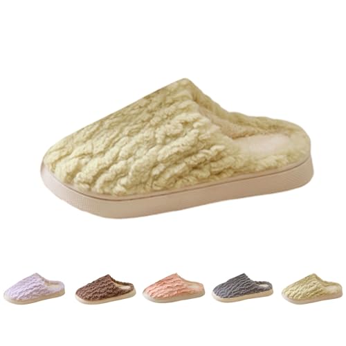 FGUUTYM Pantoffeln Damen Herren Winter Warme Hausschuhe Weiches Flauschiges Filzhausschuhe Plüsch Bequeme Slippers Rutschfeste Home Pantoletten Kuschelige Indoor-Schuhe Leichte Haus Latschen von FGUUTYM
