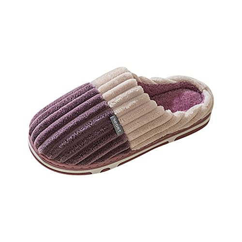 FGUUTYM Pantoletten Plüsch Winter Warme Hausschuhe Für Herren Damen Gefütterte Geschlossene Fleecegefüttert Filzpantoffeln Mit Memory Foam Hauspantoffeln Bequem Weich Flauschige Slippers Pantoffeln von FGUUTYM