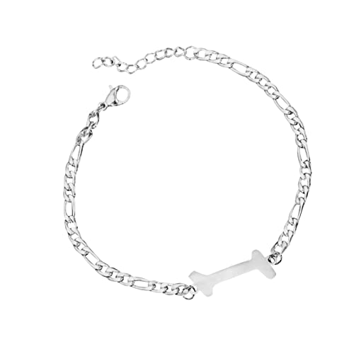 FGUUTYM Personalisiertes Anfangsarmband, versilbertes -Stahl-Buchstabenarmband, zierliches -Stahlarmband, zarte Scheibe, Namensarmband für Frauen und Mädchen Armbänder Mit Namen (I, One Size) von FGUUTYM