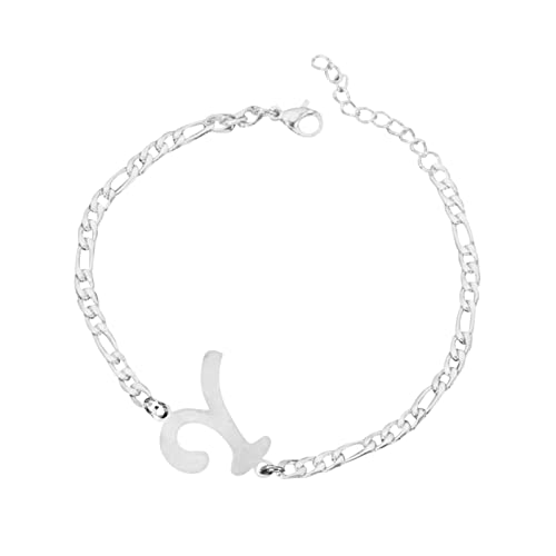 FGUUTYM Personalisiertes Anfangsarmband, versilbertes -Stahl-Buchstabenarmband, zierliches -Stahlarmband, zarte Scheibe, Namensarmband für Frauen und Mädchen Armbänder Mit Namen (Y, One Size) von FGUUTYM
