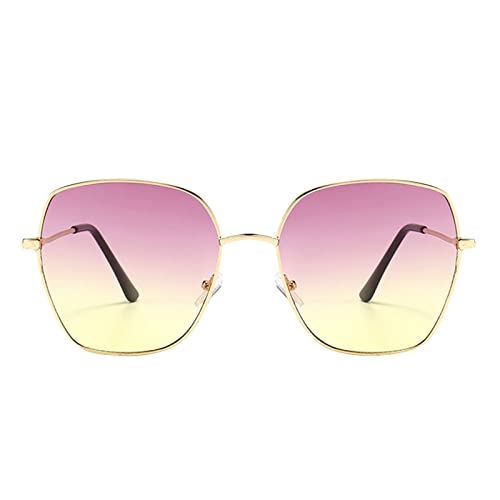 FGUUTYM Pilotenbrille Fensterglas polarisierte Brille Sonnenbrille Farbverlauf Farbschattierungen ideal für Reiseeinkäufe Klemm Brille (Purple, One Size) von FGUUTYM