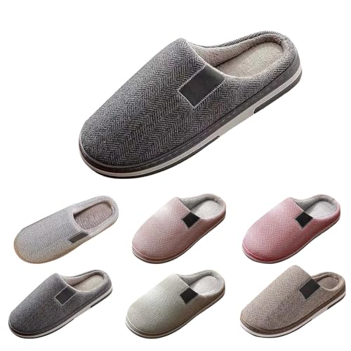 FGUUTYM Plüsch-Hausschuh Herren Damen Winter Warme Pantoffeln Weiche Leichte Bequem Slipper Filzhausschuhe Flauschiger Memory Foam Gemütliche Filzpantoffeln Winterschuhe Für Drinnen Und Draußen von FGUUTYM