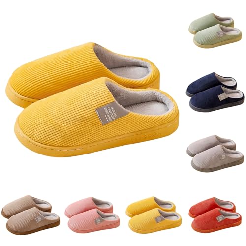 FGUUTYM Plüsch-Hausschuhe Damen Herren Pantoffeln Lammfell Kunstfell Hauspantoffeln Bequeme Plüschhausschuhe Winter Warme Drinnen Flauschige Filzpantoffeln rutschfest House Gästehausschuhe Slides von FGUUTYM