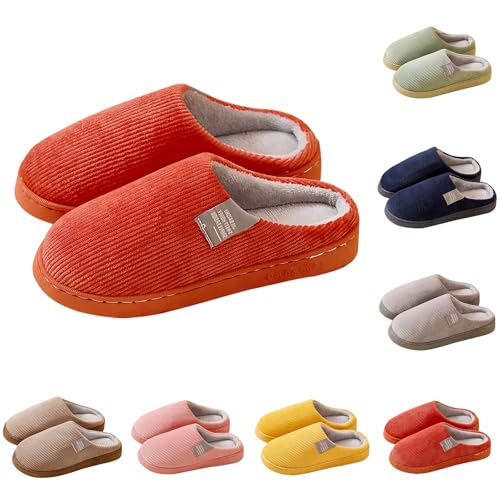 FGUUTYM Plüsch-Hausschuhe Damen Herren Pantoffeln Lammfell Kunstfell Hauspantoffeln Bequeme Plüschhausschuhe Winter Warme Drinnen Flauschige Filzpantoffeln rutschfest House Gästehausschuhe Slides von FGUUTYM