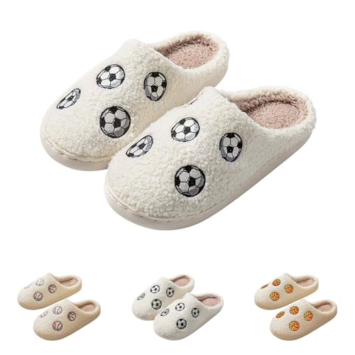 FGUUTYM Plüsch-Hausschuhe Damen Herren Pantoffeln Winter Warme Drinnen Hausschlappen Liebespaar Flauschige Filzpantoffeln Weiche Plüschhausschuh Memory Foam Slippers Gefütterte Home Silent Schlappen von FGUUTYM