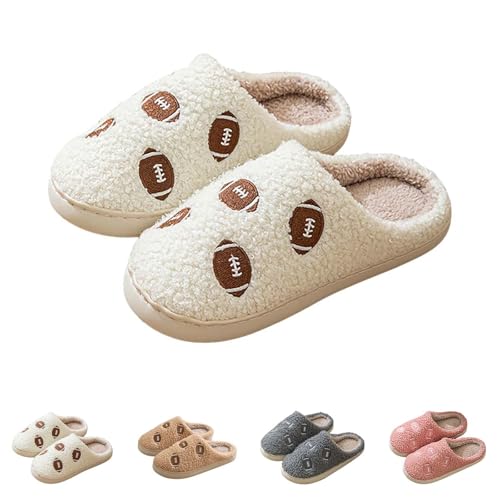 FGUUTYM Plüsch-Hausschuhe Damen Herren Pantoffeln Winter Warme Drinnen Hausschlappen Liebespaar Flauschige Filzpantoffeln Weiche Plüschhausschuh Memory Foam Slippers Gefütterte Home Silent Schlappen von FGUUTYM