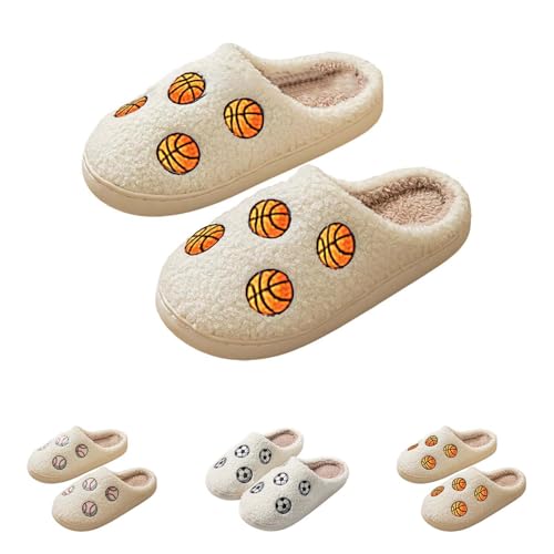 FGUUTYM Plüsch-Hausschuhe Damen Herren Pantoffeln Winter Warme Drinnen Hausschlappen Liebespaar Flauschige Filzpantoffeln Weiche Plüschhausschuh Memory Foam Slippers Gefütterte Home Silent Schlappen von FGUUTYM