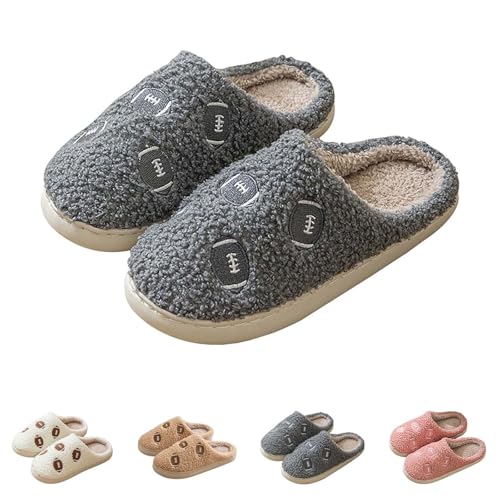 FGUUTYM Plüsch-Hausschuhe Damen Herren Pantoffeln Winter Warme Drinnen Hausschlappen Liebespaar Flauschige Filzpantoffeln Weiche Plüschhausschuh Memory Foam Slippers Gefütterte Home Silent Schlappen von FGUUTYM