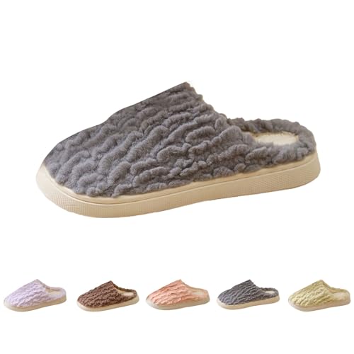 FGUUTYM Plüsch Pantoffeln Winter Warme Hausschuhe Herren Damen Mit Memory Foam Plüsch Winter Warme Indoor Hauspantoffeln Bequem Weich Pantoletten Für Frauen Gefütterte Fleecegefüttert Filzpantoffeln von FGUUTYM