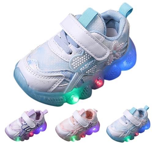 FGUUTYM Prinzessin Schuhe Mädchen, Kinder Led Sneakers Leuchtschuhe Frühling und Herbst atmungsaktive rutschfeste Turnschuhe 1-6 Jahre Flashing Light Casual Sports Schnürschuhe Kinderschuhe von FGUUTYM